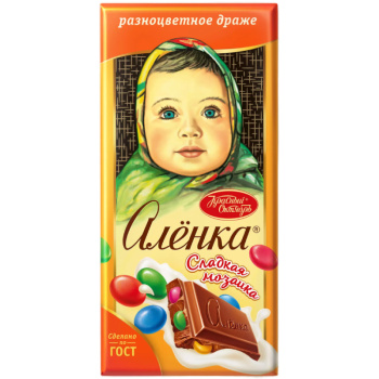 Шоколад молочный Алёнка с разноцветным драже, 90г