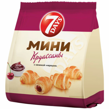 Круассаны 7DAYS 265г мини с кремом черешня