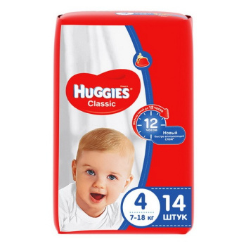 Подгузники Huggies Classic 4 (7-18кг) 14шт