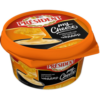 Сыр Президент плавленный MY CHEESE Чеддер 51% БЗМЖ, 125г
