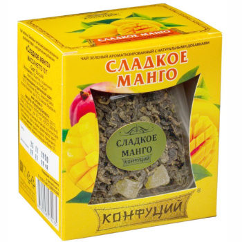 Чай зеленый Сладкое манго 70г крупный лист с добавками