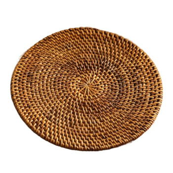 Коврик сервировочный плетёный круглый, 20×20×0,5 см, ротанг