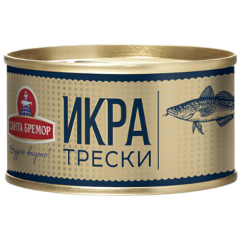 Икра Трески деликатесная Люкс Санта-Бремор, 130г