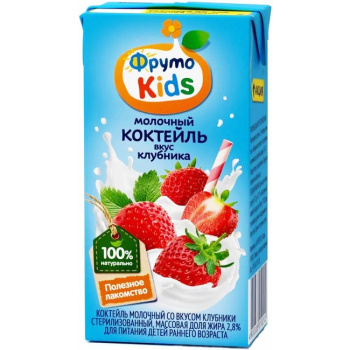 Коктейль ФН 200мл молочный Клубника 2,8% БЗМЖ