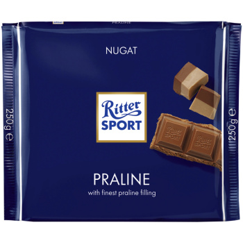 Шоколад молочный Ritter Sport Шоколадно-ореховый десерт с пралиновой начинкой, 250г