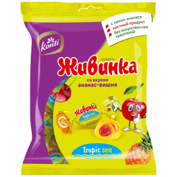 Конфеты желейные Живинка вкус ананас-вишня, 250г