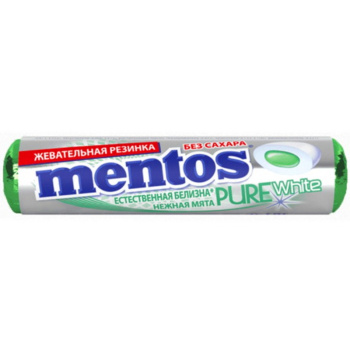 Жевательная резинка Mentos Pure White Нежная мята, без сахара