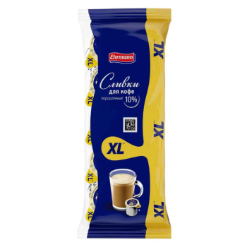 Сливки питьевые для кофе Ehrmann 10% БЗМЖ, 17г 