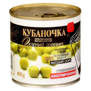 Горошек зелёный Кубаночка, 400г