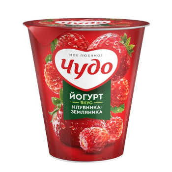 Йогурт вязкий Чудо 290г Клубника-Земляника БЗМЖ
