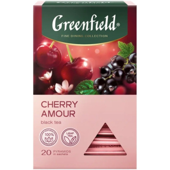 Чай Гринфилд Cherry Amor чёрный, 20 пирамидок 