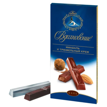 Шоколад Вдохновение трюфельный крем и миндаль, 90г 