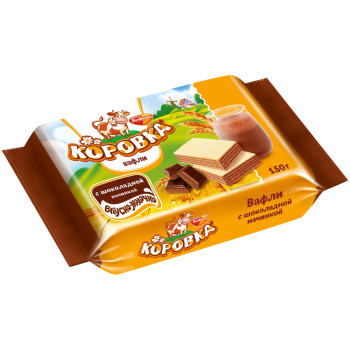 Вафли Рот Фронт Коровка с шоколадной начинкой, 150г