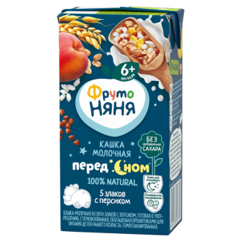 Каша ФН 200мл жидкая Молочная 5злаков + персик БЗМЖ