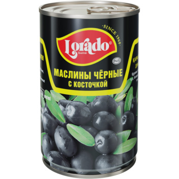 Маслины чёрные с косточкой Lorado, 300г