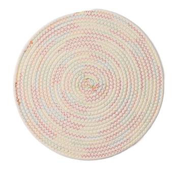 Салфетка сервировочная на стол Доляна Радуга, хлопок белый, 38см  