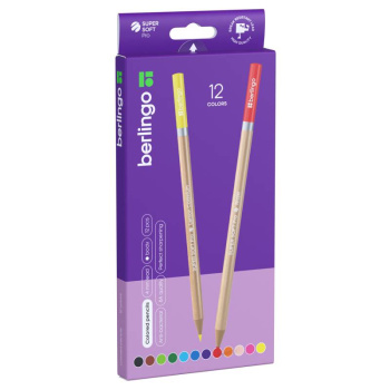 Карандаши цветные Berlingo SuperSoft. Pro 12 цветов, круглые
