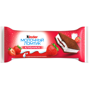 Пирожное Kinder молочный ломтик клубника 28гр БЗМЖ