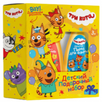 Набор Три кота детский (гель-шампунь 250мл+пена для ванны 250мл)
