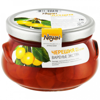 Варенье Ноян экстра черешня белая 450г