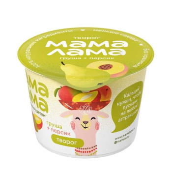 Творог Мама Лама 100г 3,8% персик груша БЗМЖ