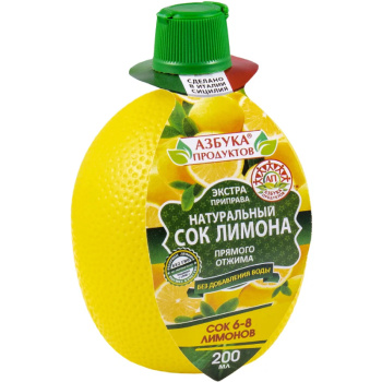 Сок лимона Азбука Продуктов натуральный, 200мл