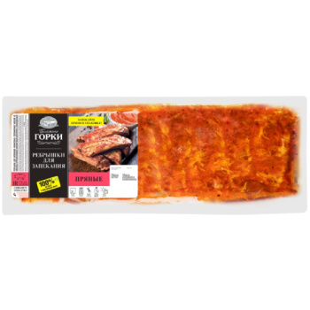 Ребрышки для запекания Пряные из свинины охлажд 1кг Ближние Горки
