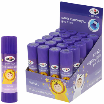 Клей-карандаш Гамма Малыш с индикатором ПВП, 15г