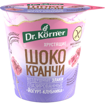 Хрустящие зерна злаковые глазиров Шококранчи клубника с йогуртом, 40г