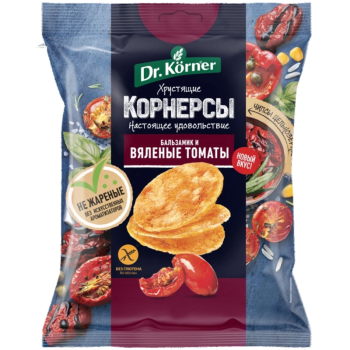 Чипсы Dr.Korner цельнозерновые кукурузно-рисовые с вялеными томатами и бальзамиком, 50г