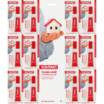 Супер-клей Контакт 3г карта 12 кратно 432-312 12152 22881 22291