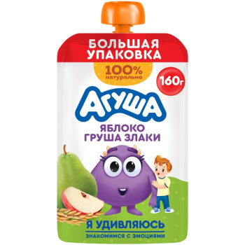Пюре фрукт.-зерновое Яблоко,груша,злаки 160г
