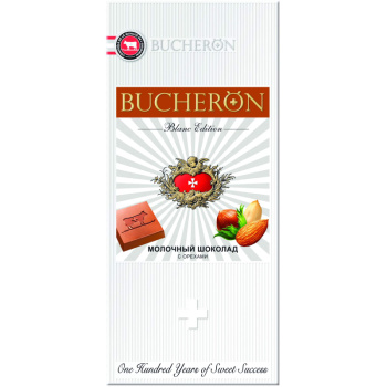 Шоколад Bucheron Blanc Edition молочный с орехами, 85г