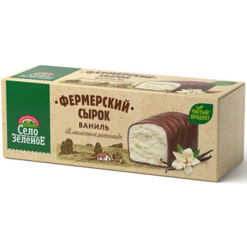 Сырок творожный Село Зелёное с ванилью в молочном шоколаде 20% БЗМЖ, 45г