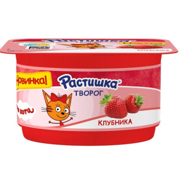 Творог Растишка с клубникой 3.5% БЗМЖ, 110г