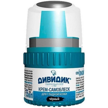 Крем для обуви Дивидик 55мл блеск с губкой черный
