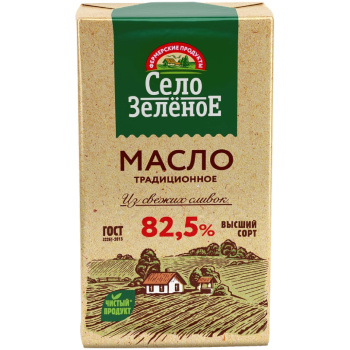 Масло сливочное Село Зеленое Традиционное 82,5%, 175г
