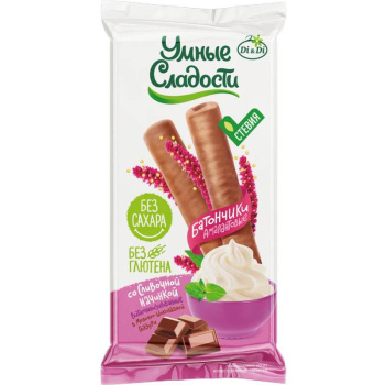 Батончики Умные сладости со сливочной начинкой в молочной шоколадной глазури, 20г