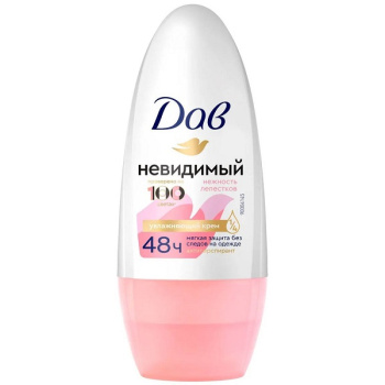 Дезодорант DOVE ролик жен 50мл невидимый нежность лепестков