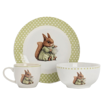 Набор детской посуды 3 предмета Доляна Белочка