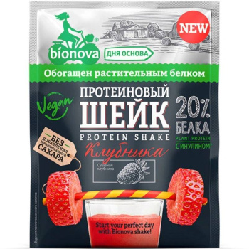 Шейк протеиновый Бионова 25г клубника 