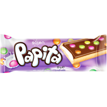 Печенье Solen Papita с молочным шоколадом с молочной начинкой и драже-конфетами, 33г