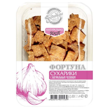 Сухарики Фортуна 100гр Чеснок лоток