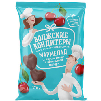 Мармелад Вишня в шоколадной глазури Волжские кондитеры, 170г