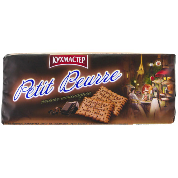 Печенье Кухмастер Petit Beurre шоколадное, 170г