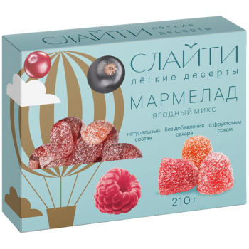 Мармелад Слайти Ягодный микс без доб. сахара 210г Волжскиекондитеры