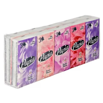Носовые платочки Papia арома, 10шт, 3 слойные 