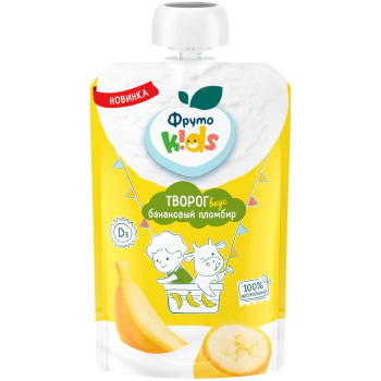 Творог ФрутоKids Банановый пломбир 4,2%, 90г
