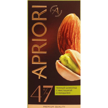 Шоколад Apriori тёмный с фисташкой и миндалём, 85г