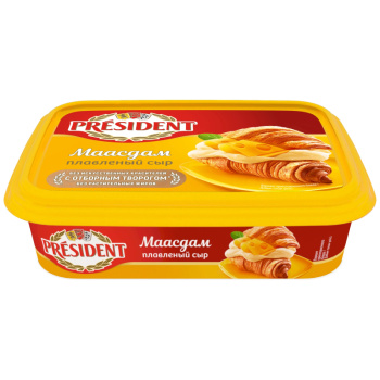 Сыр Президент 200г плавленый Маасдам 45% БЗМЖ